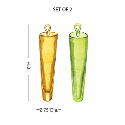 Wall Mount Cylinder Glass Decorative Vases, Set of 2 | Plow & Hearth