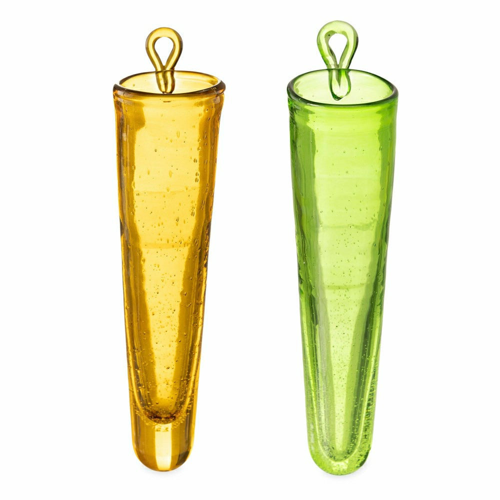 Wall Mount Cylinder Glass Decorative Vases, Set of 2 | Plow & Hearth