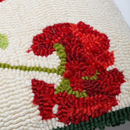 Indoor/Outdoor Geranium Hooked Polypropylene Throw Pillow | Plow & Hearth