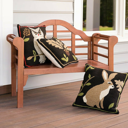 Indoor/Outdoor Woodland Throw Pillow w/Rabbit | Plow & Hearth