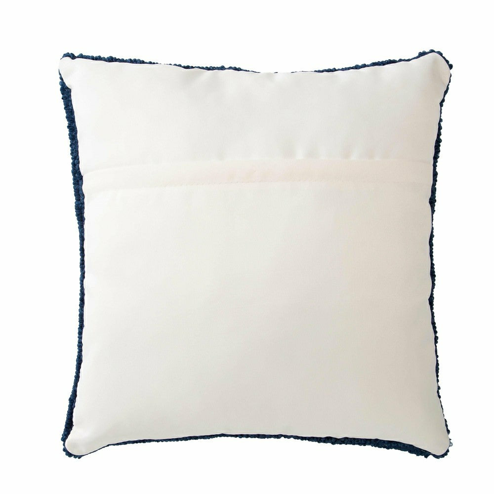 Indoor/Outdoor Blue Heron Hooked Polypropylene Throw Pillow | Plow & Hearth