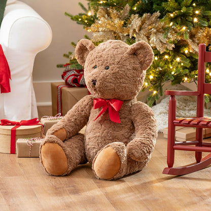 Oversized Plush Bear with Bow | Plow & Hearth