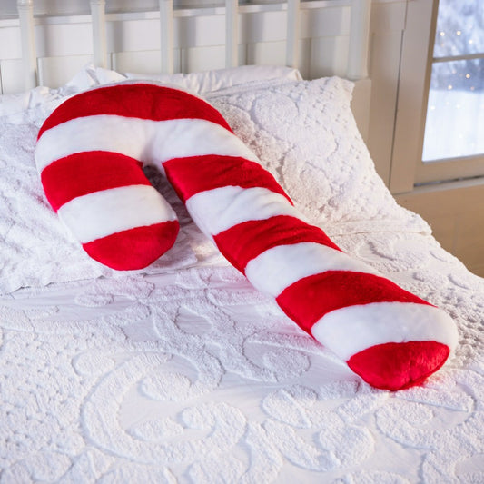 Candy Cane Plush Cuddle Holiday Body Pillow | Plow & Hearth