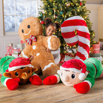 Candy Cane Plush Cuddle Holiday Body Pillow | Plow & Hearth