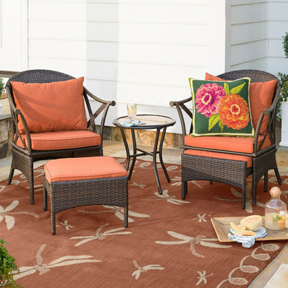 Indoor/Outdoor Double Zinnia Hooked Throw Pillow | Plow & Hearth