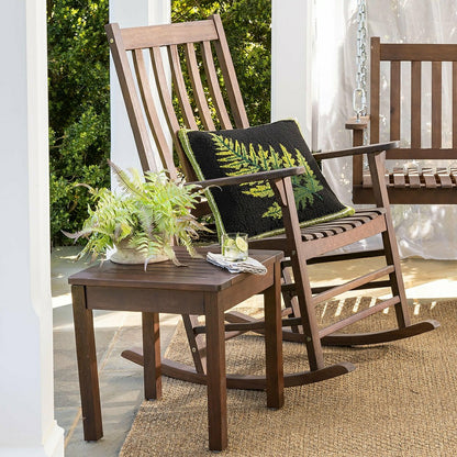 Indoor/Outdoor Fern Hooked Throw Pillow | Plow & Hearth