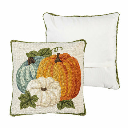 Indoor/Outdoor Shaped Pumpkins Hooked Polypropylene Throw Pillow 18"x1 | Plow & Hearth