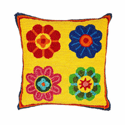Indoor/Outdoor Palermo Floral Hooked Polypropylene Throw Pillow | Plow & Hearth