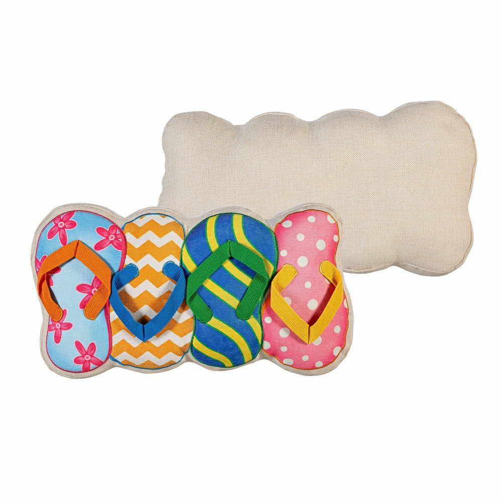 Flip Flop Shaped Pillow, 17.5"L | Plow & Hearth