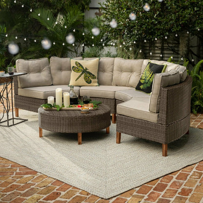 Indoor/Outdoor Dragonfly Hooked Polypropylene Throw Pillow | Plow & Hearth