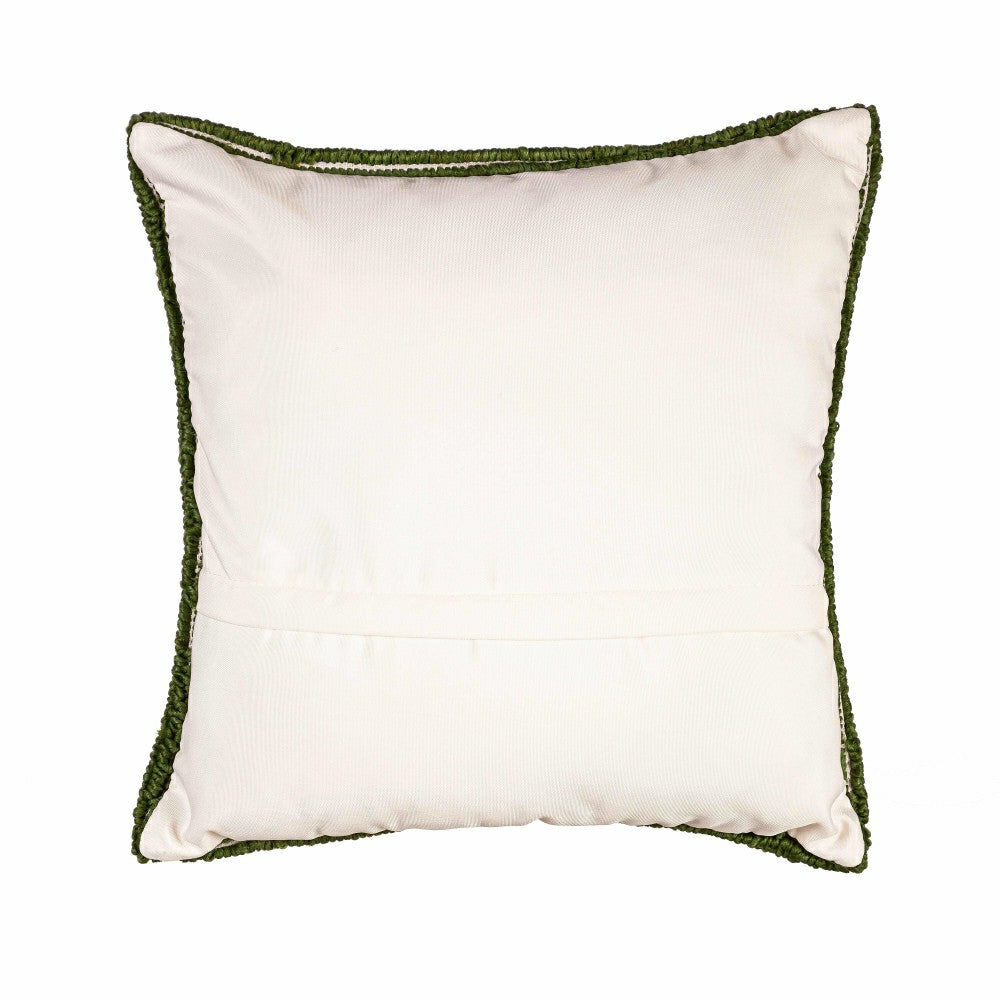 Indoor/Outdoor Green Butterfly Hooked Polypropylene Throw Pillow 18"x1 | Plow & Hearth