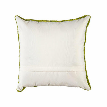 Indoor/Outdoor Hooked Polypropylene Sprouts Throw Pillow 18"x18" | Plow & Hearth