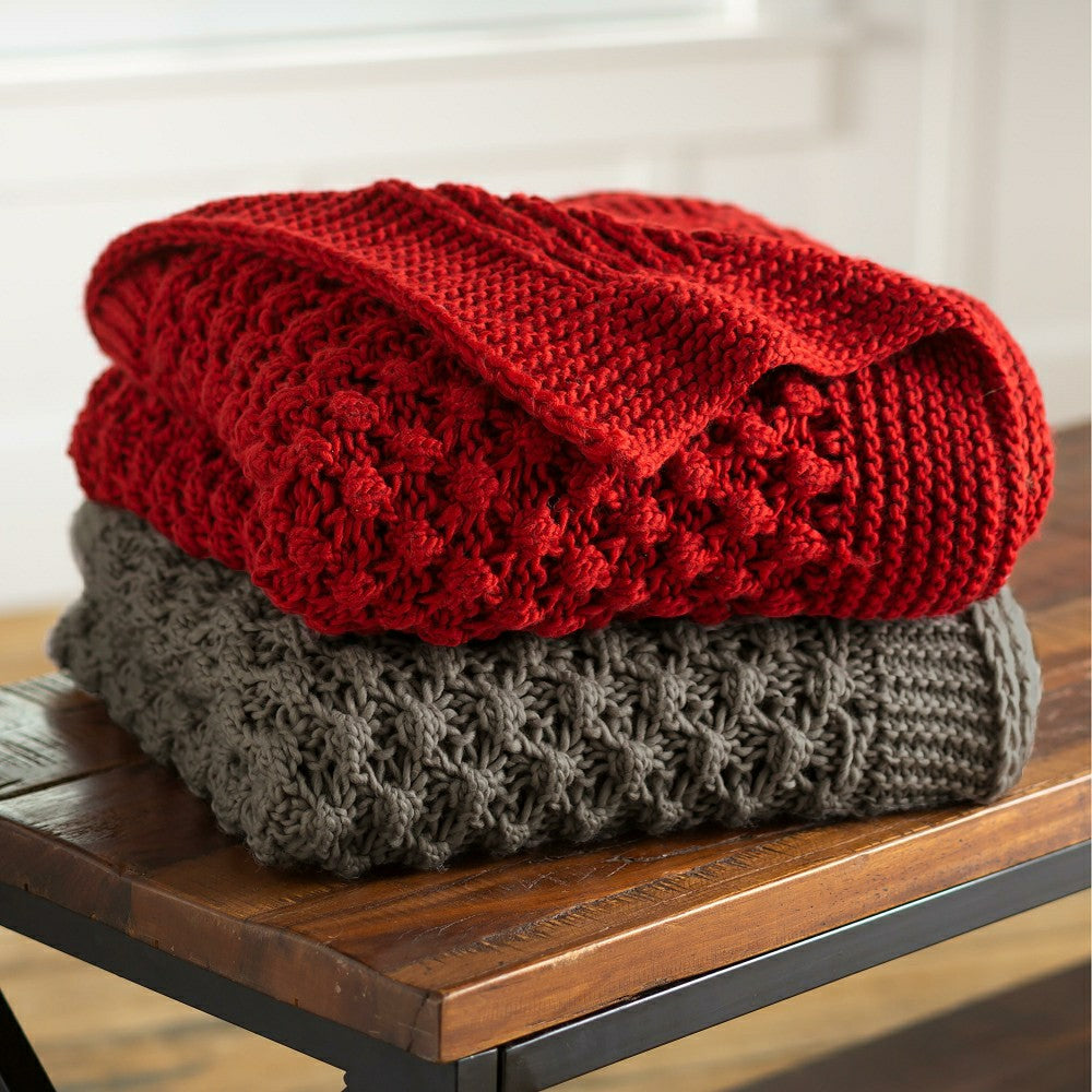 Lightweight Knitted Cozy Acrylic Throw | Plow & Hearth