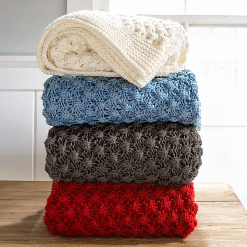 Lightweight Knitted Cozy Acrylic Throw | Plow & Hearth