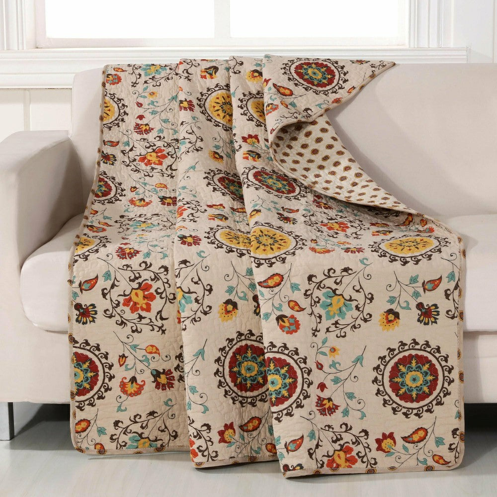 Patterned Quilted Throw | Plow & Hearth