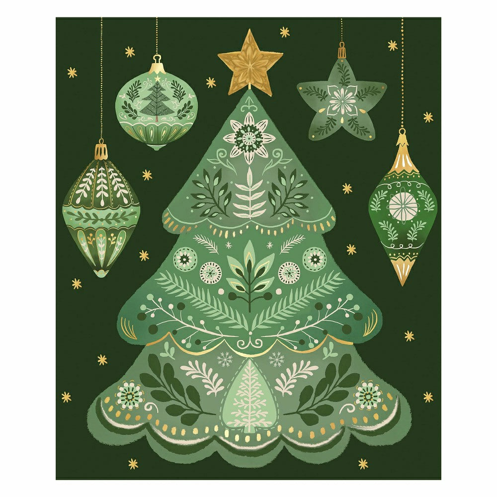 Shades of Green Plush Blanket, Christmas Tree, 60"L x 50"W | Plow & Hearth