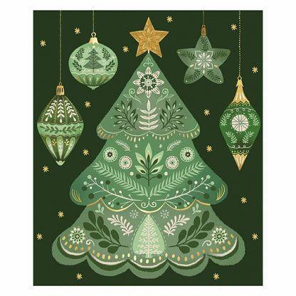 Shades of Green Plush Blanket, Christmas Tree, 60"L x 50"W | Plow & Hearth