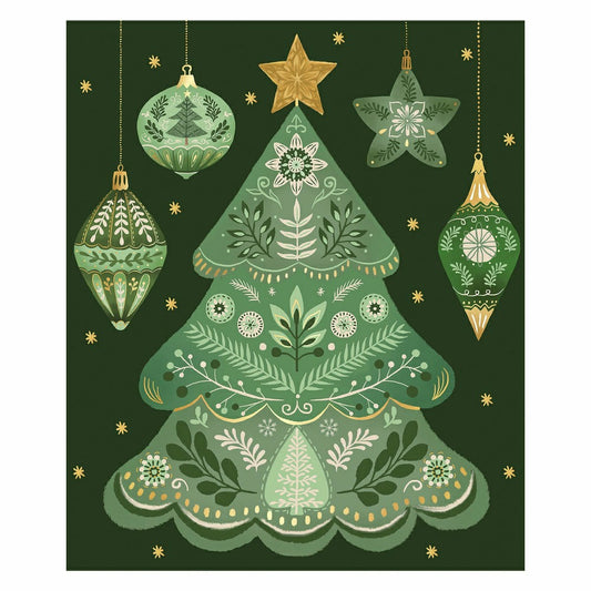Shades of Green Plush Blanket, Christmas Tree, 60"L x 50"W | Plow & Hearth
