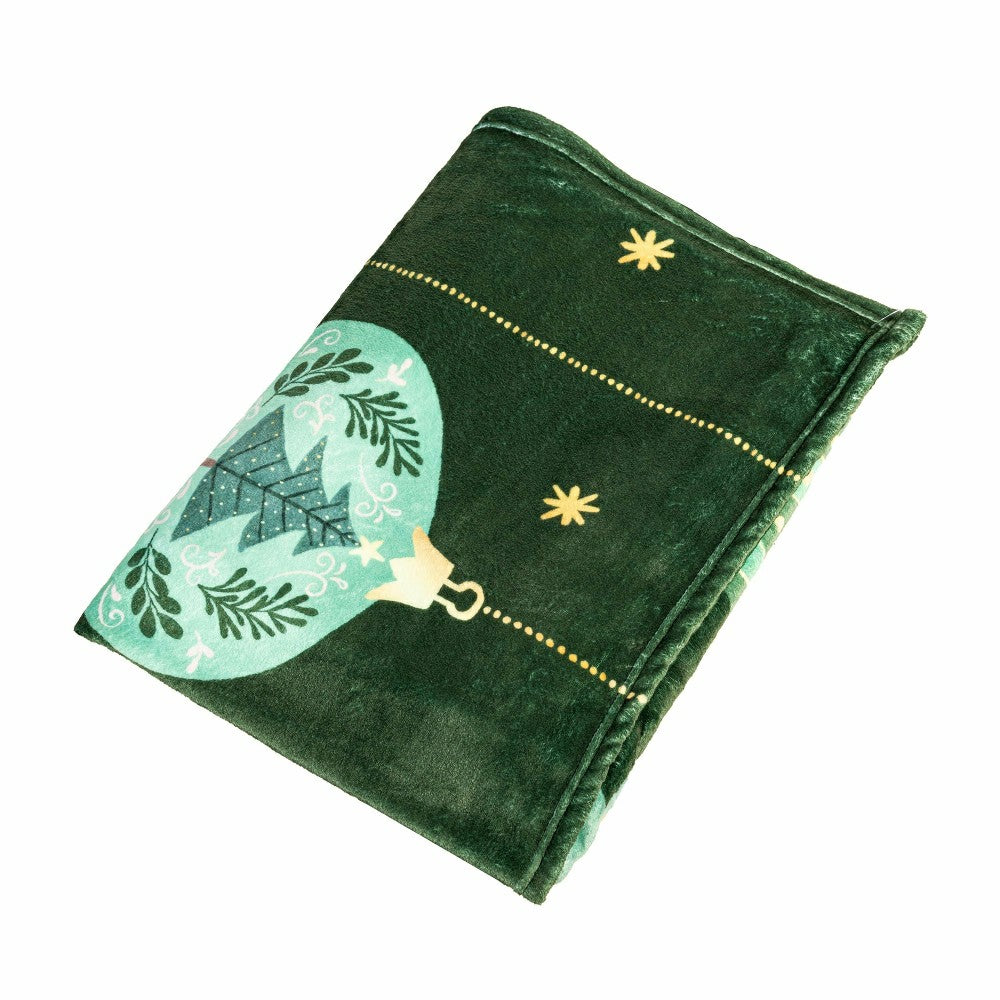 Shades of Green Plush Blanket, Christmas Tree, 60"L x 50"W | Plow & Hearth