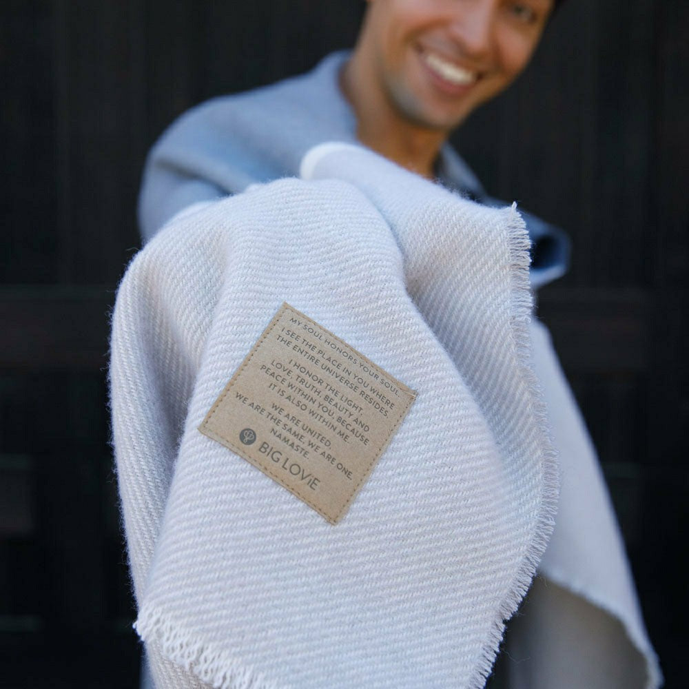 Peace Namaste Lambswool Blanket, 48” x 72” | Plow & Hearth