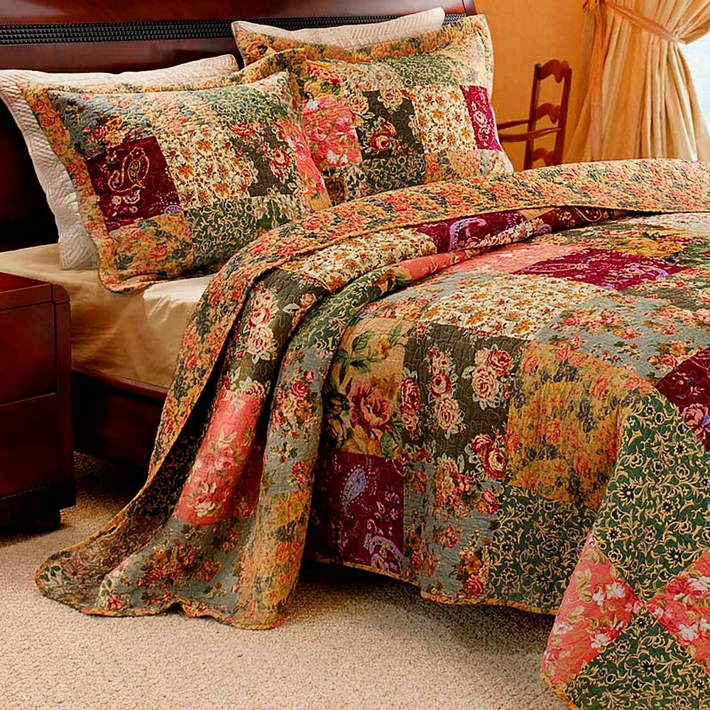 Twin Patchwork Block Bedspread | Plow & Hearth