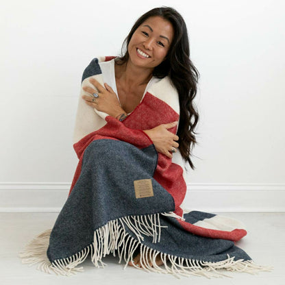 Peace Freedom Lambswool Blanket, 48” x 72” | Plow & Hearth