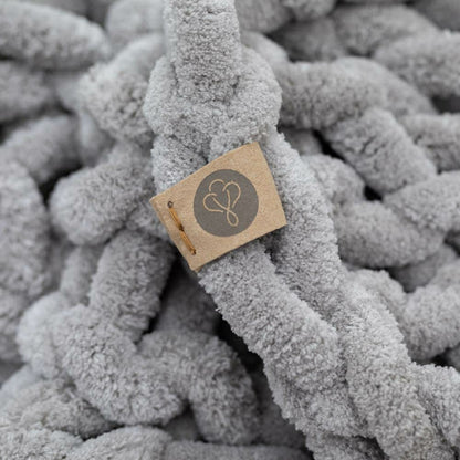 Infinite Chunky Knit Blanket, Minky, 43” x 70”, Mist | Plow & Hearth