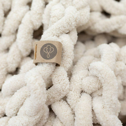 Infinite Chunky Knit Blanket, Minky, 43” x 70”, Sand | Plow & Hearth