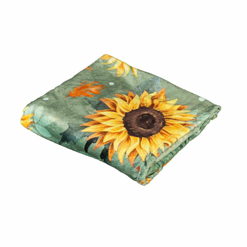 Harvest Blossom Sunflower Plush Blanket, 50" x 60" | Plow & Hearth