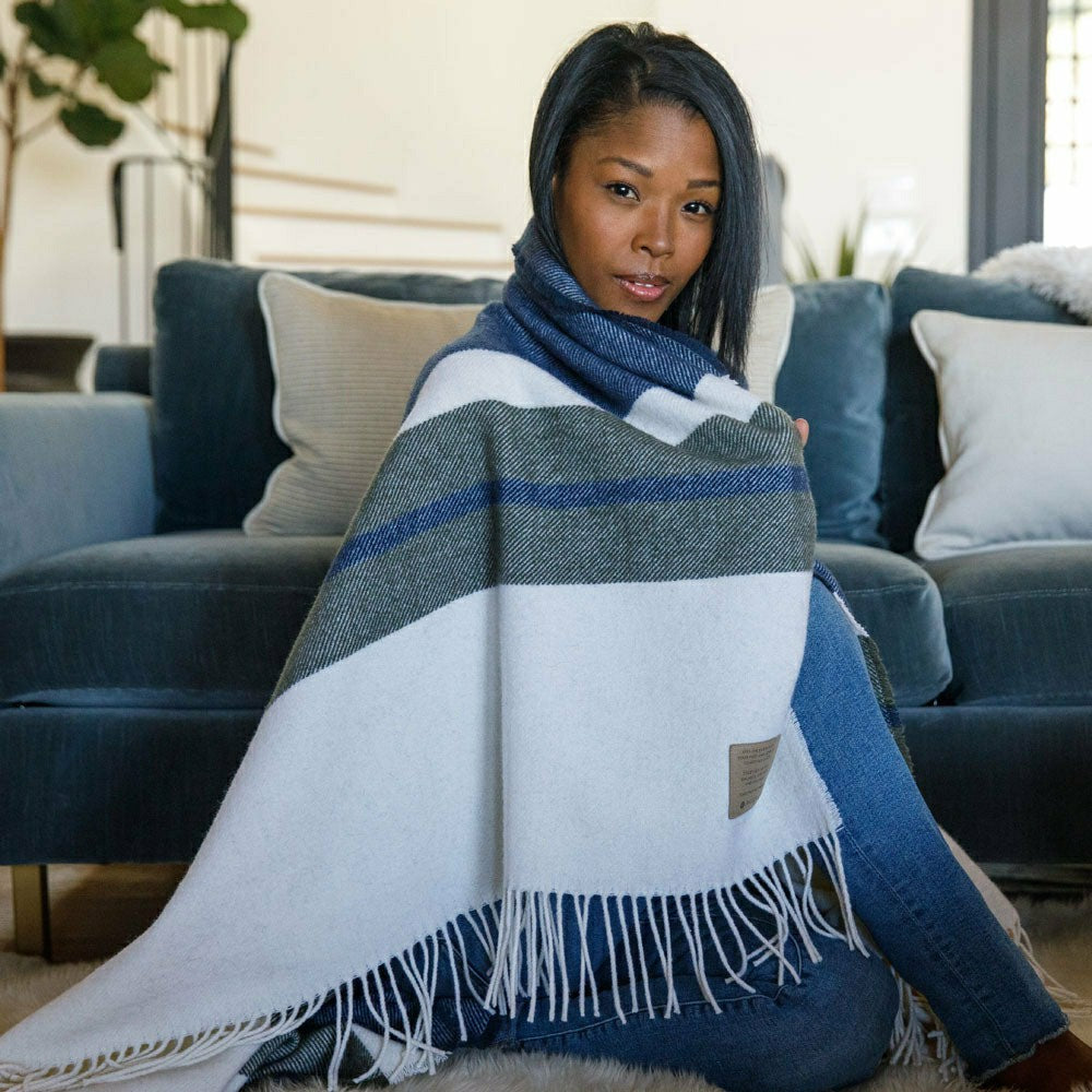 Peace Mother Earth Lambswool Blanket, 48” x 72” | Plow & Hearth