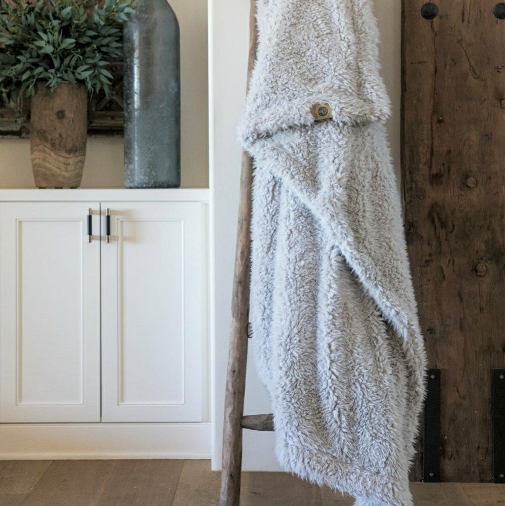 Angel Plush Blanket, 48” x 72”, Silver Cloud | Plow & Hearth