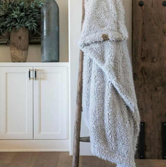 Angel Plush Blanket, 48” x 72”, Silver Cloud | Plow & Hearth