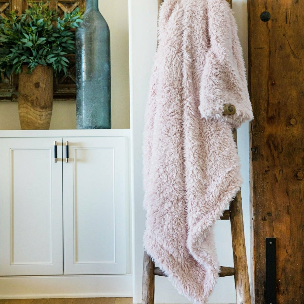 Angel Plush Blanket, 48” x 72”, Dusty Pink | Plow & Hearth