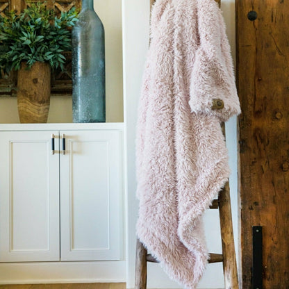 Angel Plush Blanket, 48” x 72”, Dusty Pink | Plow & Hearth