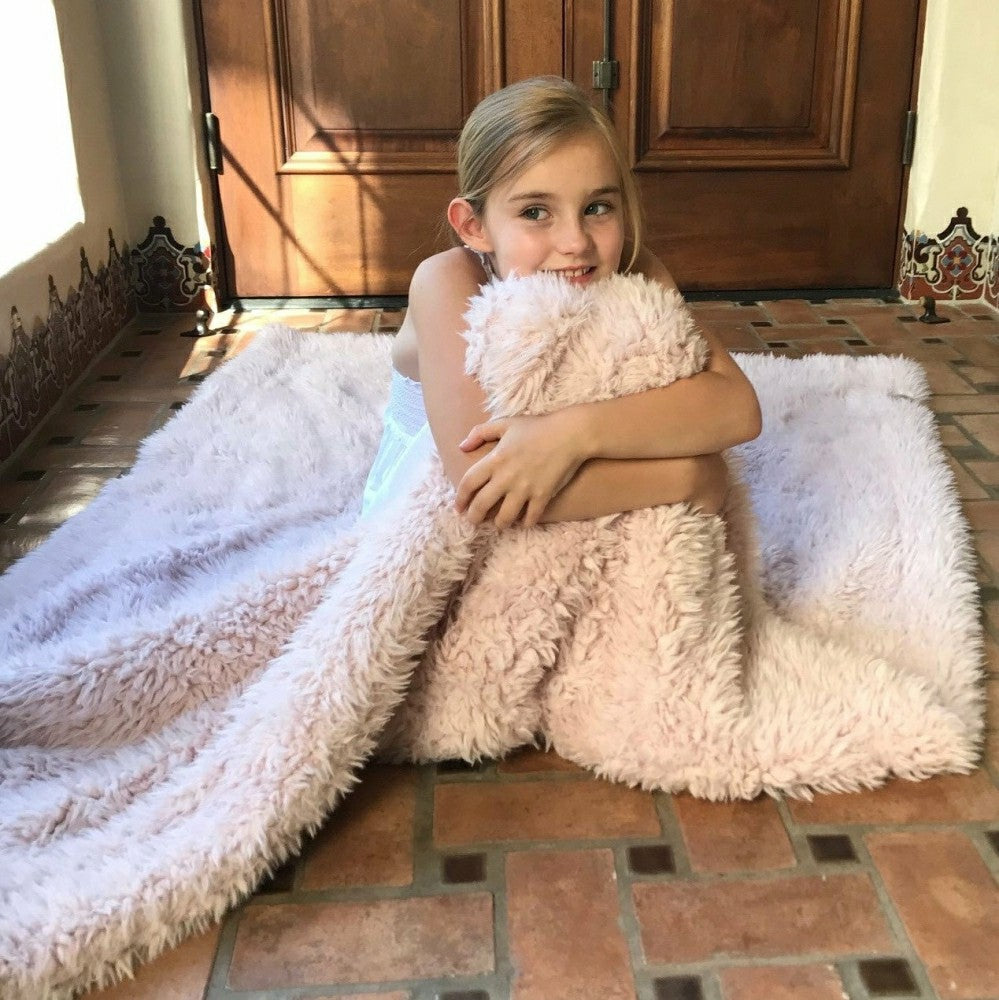 Angel Plush Blanket, 48” x 72”, Dusty Pink | Plow & Hearth