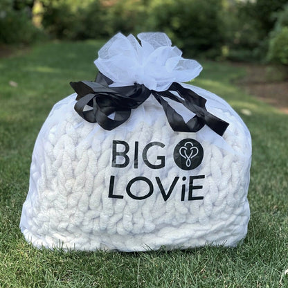 Infinite Chunky Knit Blanket, Minky, 43” x 70”, Blanc | Plow & Hearth