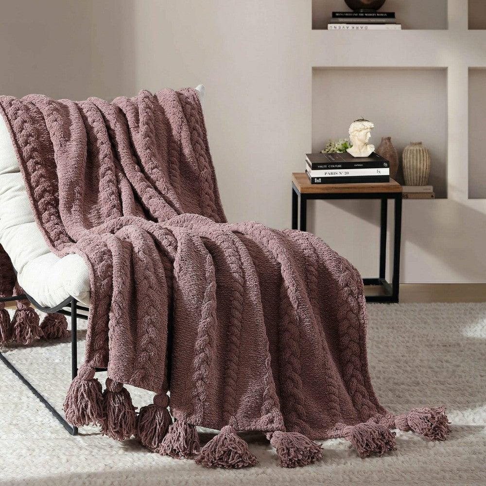Braided Pom Pom Throw | Plow & Hearth