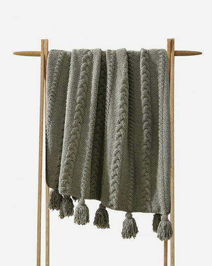 Braided Pom Pom Throw | Plow & Hearth