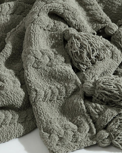 Braided Pom Pom Throw | Plow & Hearth