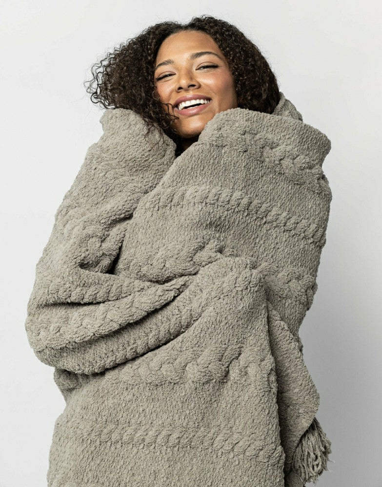 Braided Pom Pom Throw | Plow & Hearth