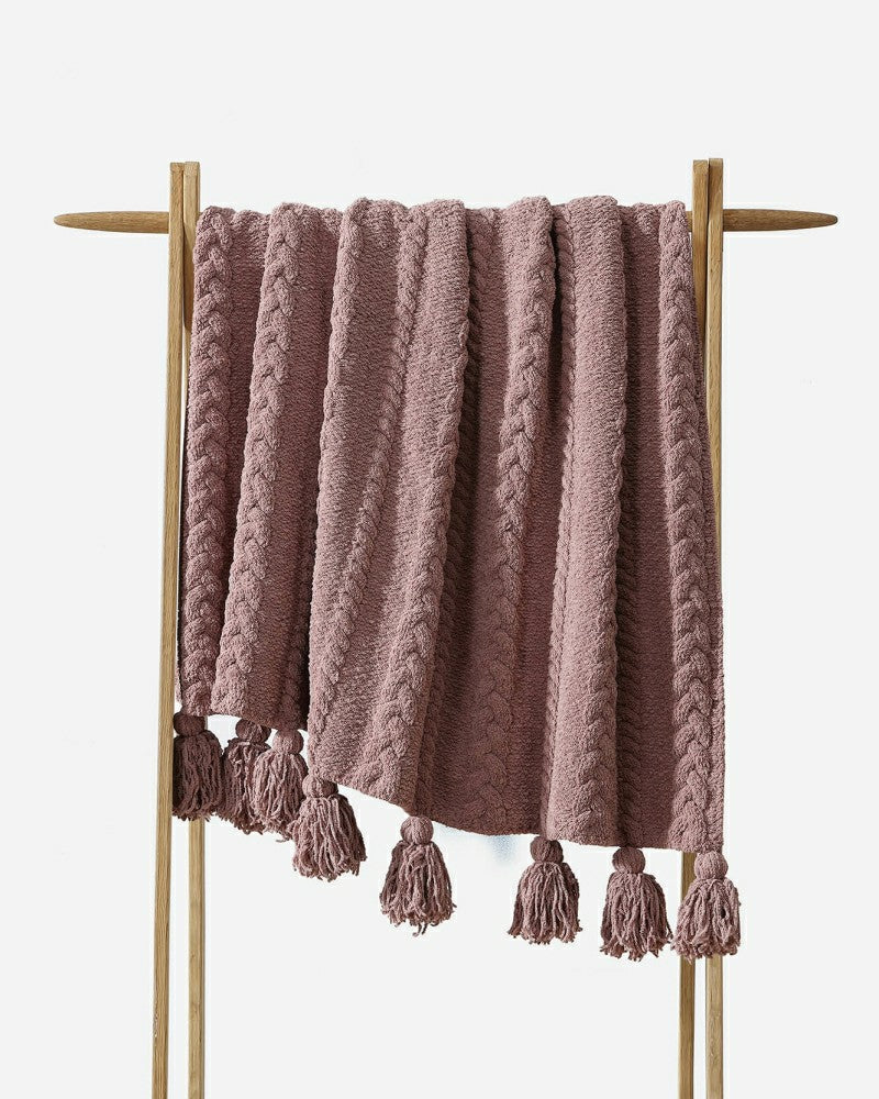 Braided Pom Pom Throw | Plow & Hearth