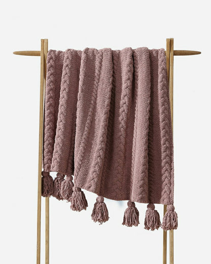 Braided Pom Pom Throw | Plow & Hearth