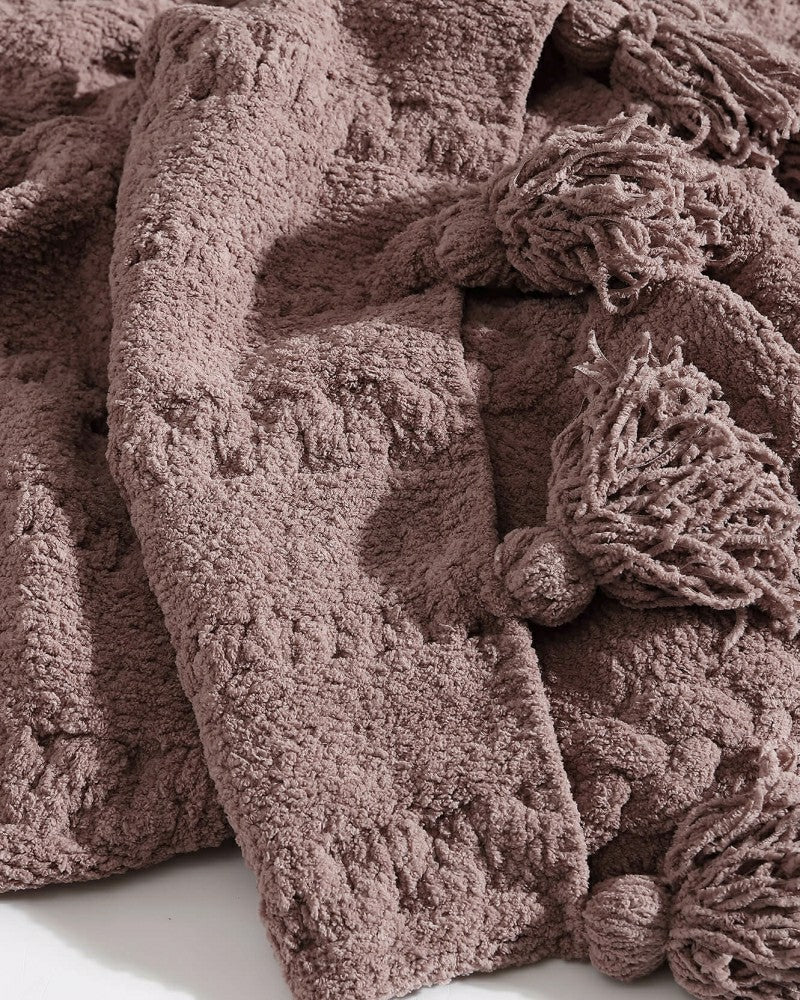 Braided Pom Pom Throw | Plow & Hearth