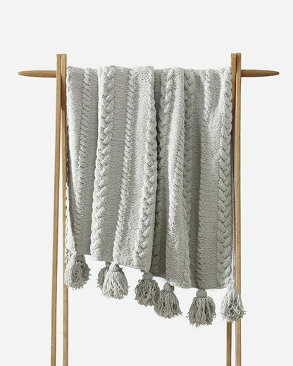 Braided Pom Pom Throw | Plow & Hearth