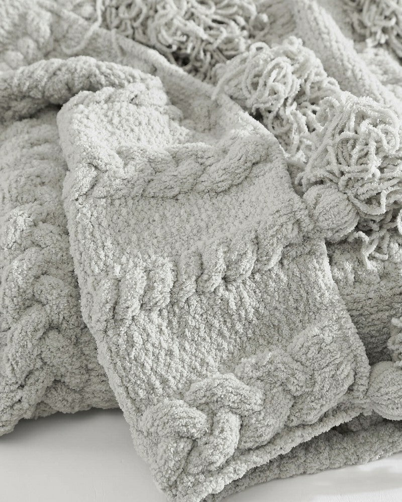 Braided Pom Pom Throw | Plow & Hearth