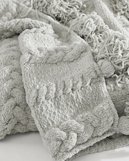 Braided Pom Pom Throw | Plow & Hearth