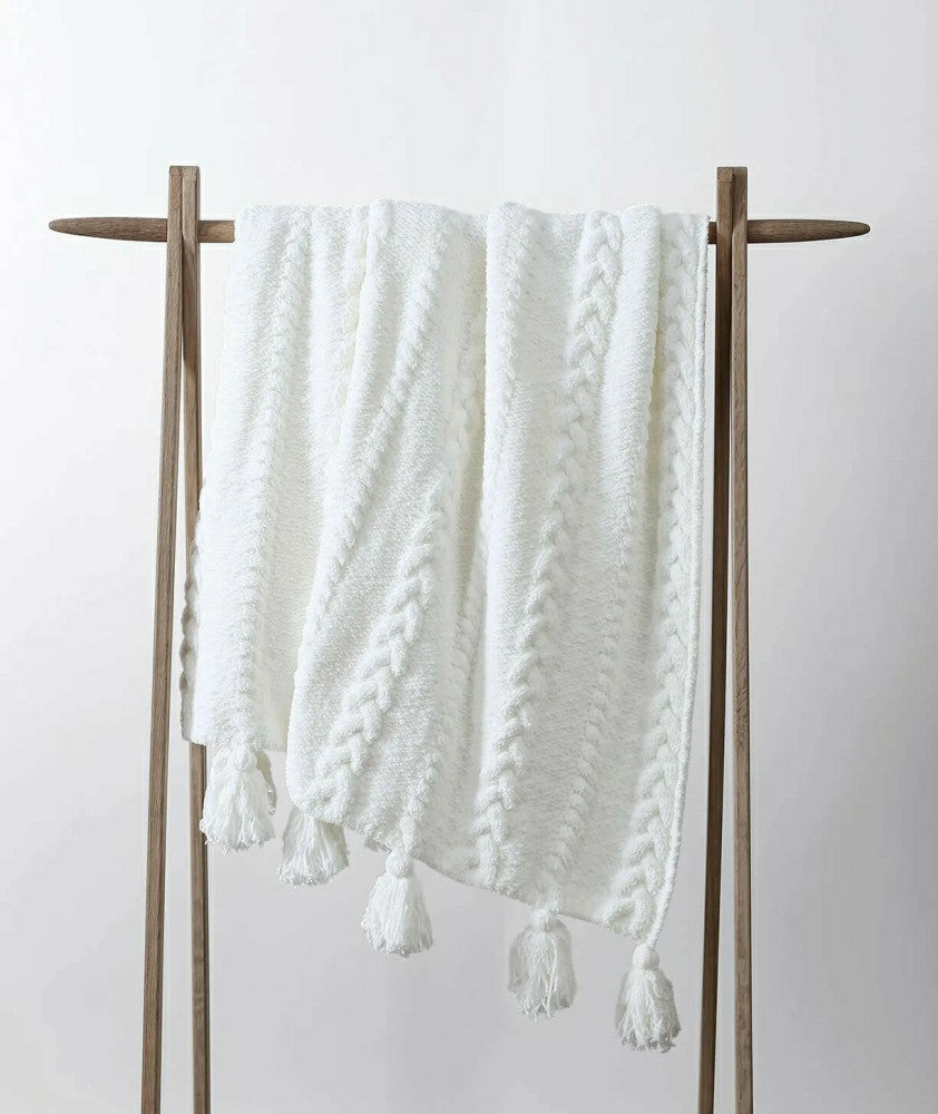 Braided Pom Pom Throw | Plow & Hearth