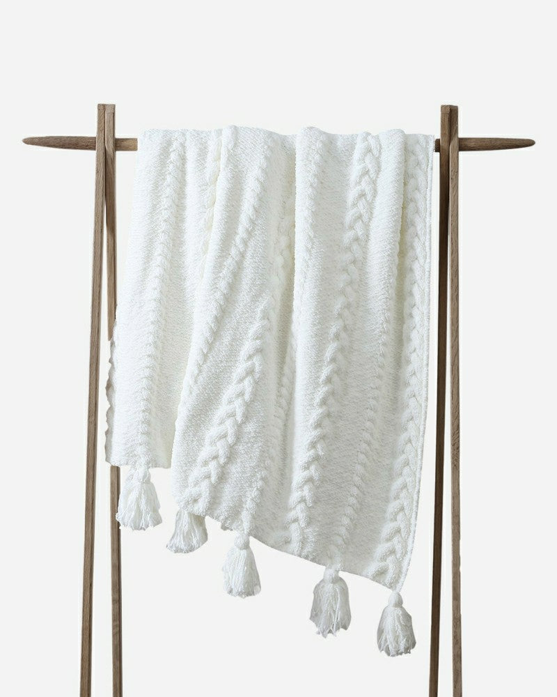 Braided Pom Pom Throw | Plow & Hearth