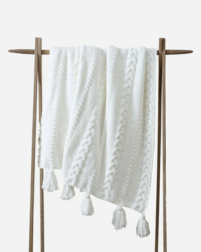 Braided Pom Pom Throw | Plow & Hearth