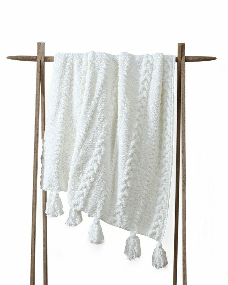 Braided Pom Pom Throw | Plow & Hearth